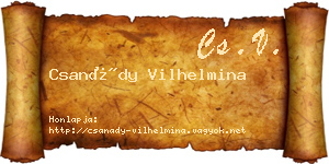 Csanády Vilhelmina névjegykártya